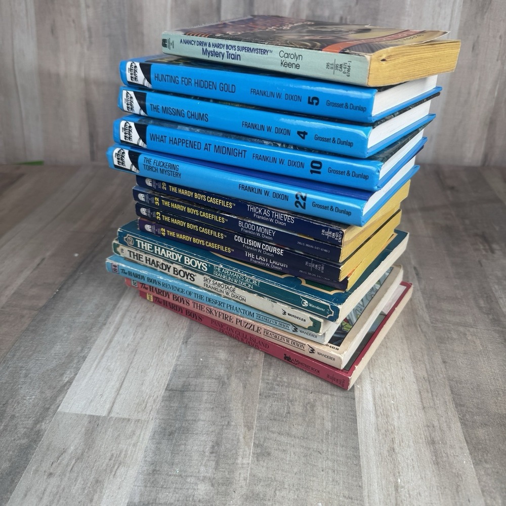 Lot of 14 Hardy Boys Books Hardback  Paper Back Franklin Dixon